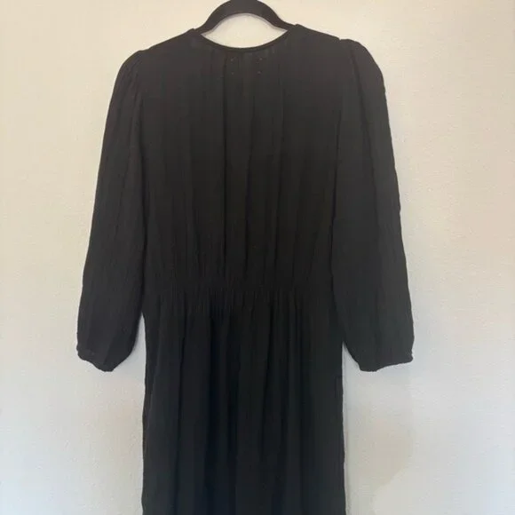 Xirena Ella Cotton Muslin Dress Black - Picture 7 of 8